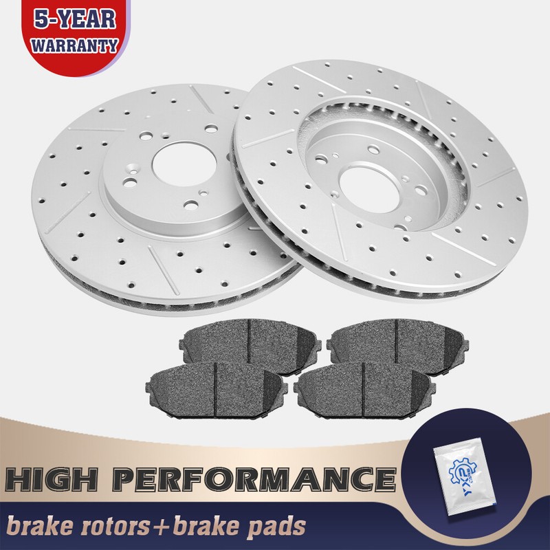 Front Brake Disc Rotors + Ceramic Brake Pads for Honda Odyssey Acura MDX
