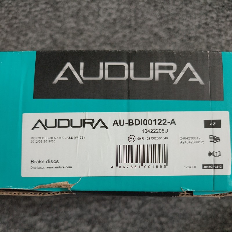 AU-BDI00122-A Rear Brake Discs 2 Pieces Pair 276mm Diameter Solid Braking Audura gallery