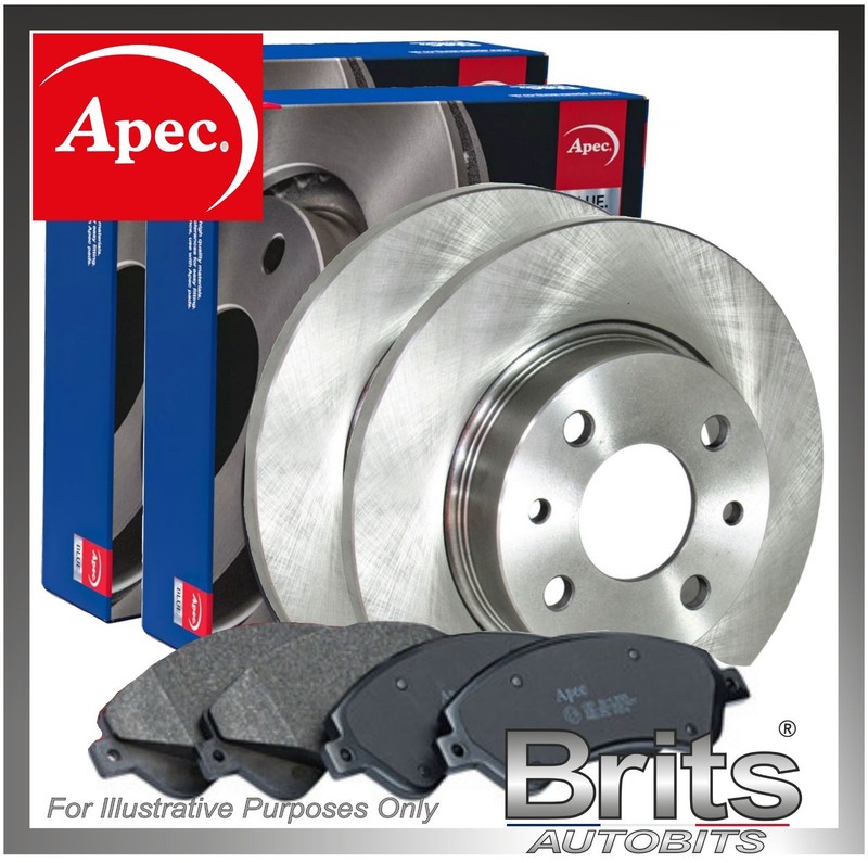 Genuine Apec Blue Rear Brake Discs & Pads for Vauxhall Corsa C 1.7 CDTi 2003–07