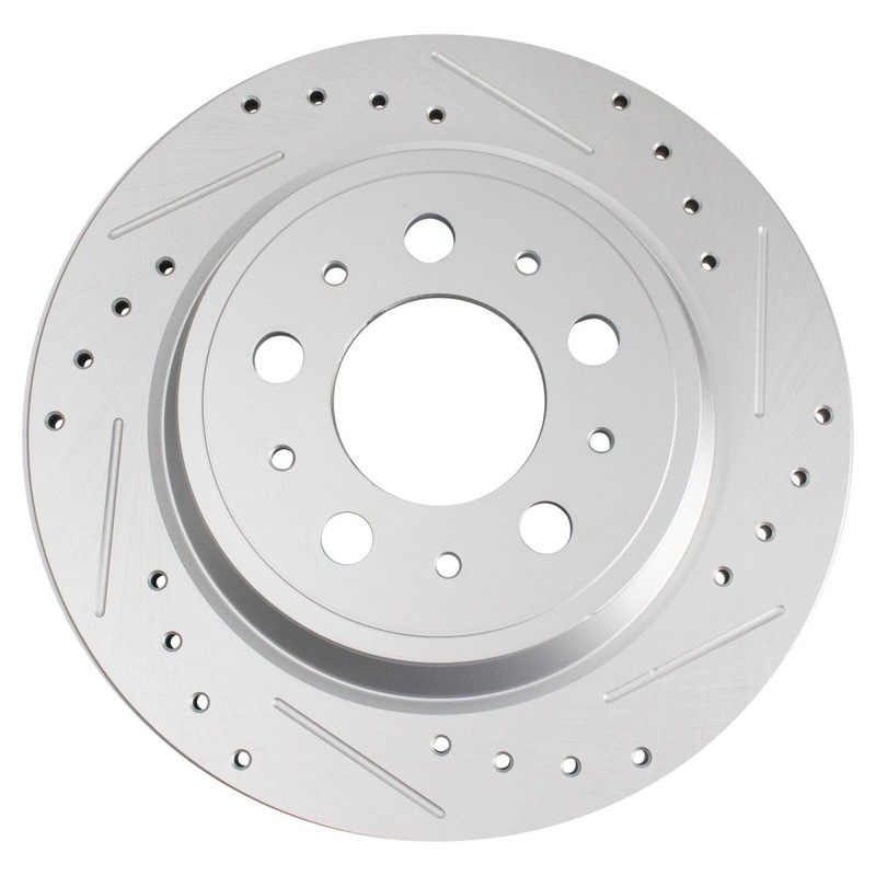 Performance Brake Rotor Drilled Slotted Rear Coated Pair for Volvo gallery