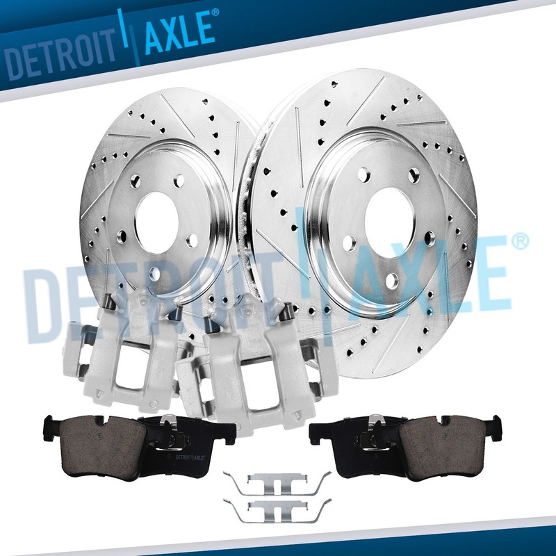 Front Drilled Rotors Calipers Bracket Pads for BMW 328i 330i 320i 230i 430i 428i