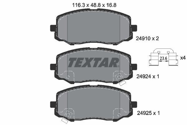 TEXTAR Brake Discs & Pads Front & Rear Braking Service Set Fits Hyundai i20 gallery