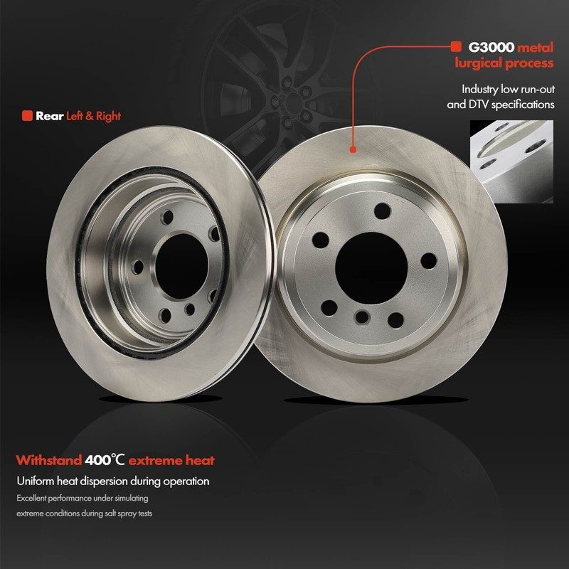 Front & Rear Disc Brake Rotors & Ceramic Brake Pads for BMW 328i 330i 428i 430i gallery