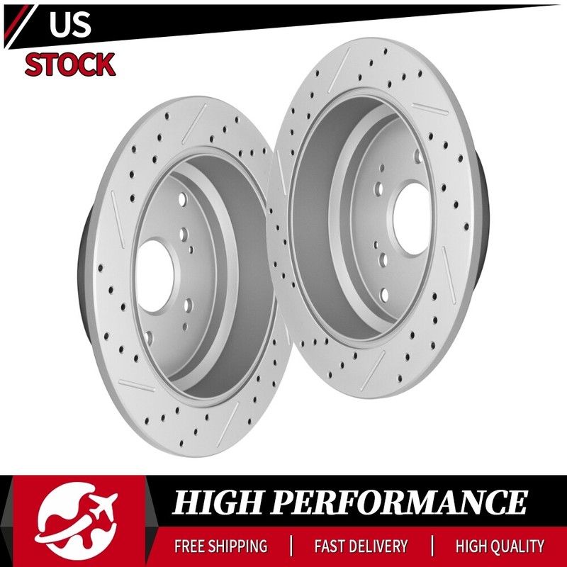 Rear Drilled Disc Brake Rotors For 2002 2003 2004 Honda Odyssey