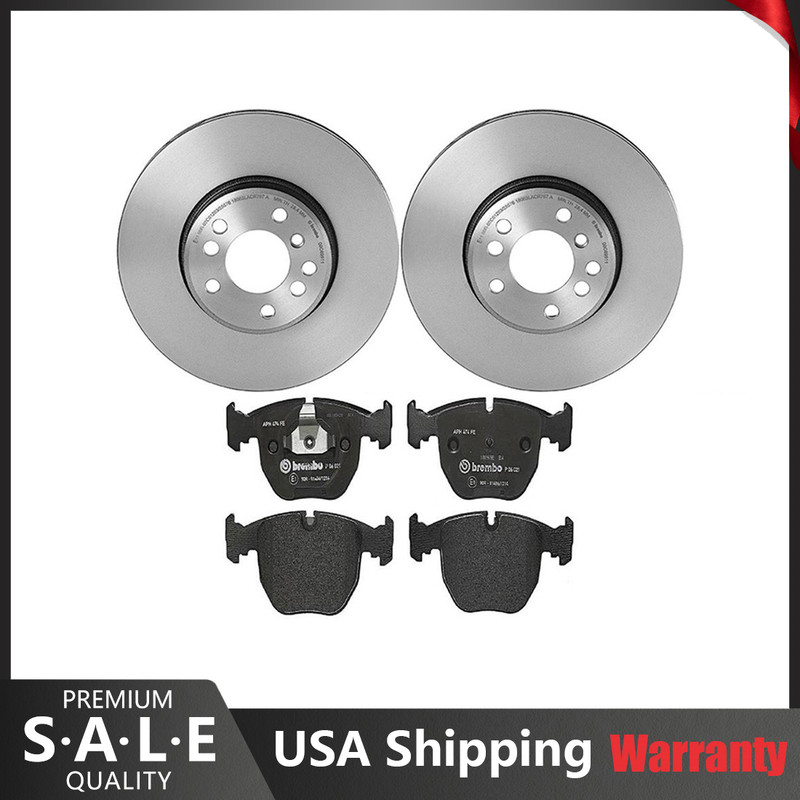 Brembo Front Brake Kit PVT Disc Rotors Low-Met Pads with Sensor For BMW E53 X5
