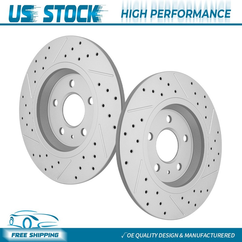 Rear Drilled Disc Brake Rotors For 2012-2013 Audi A4 A5 A6 A7 Quattro Allroad Q5