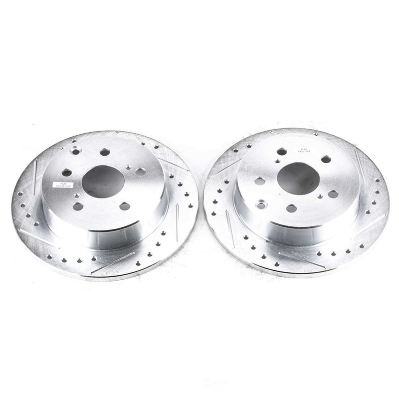 Disc Brake Rotor Set-Rear Drilled, Slotted and Zinc Plated Brake Rotor Pair