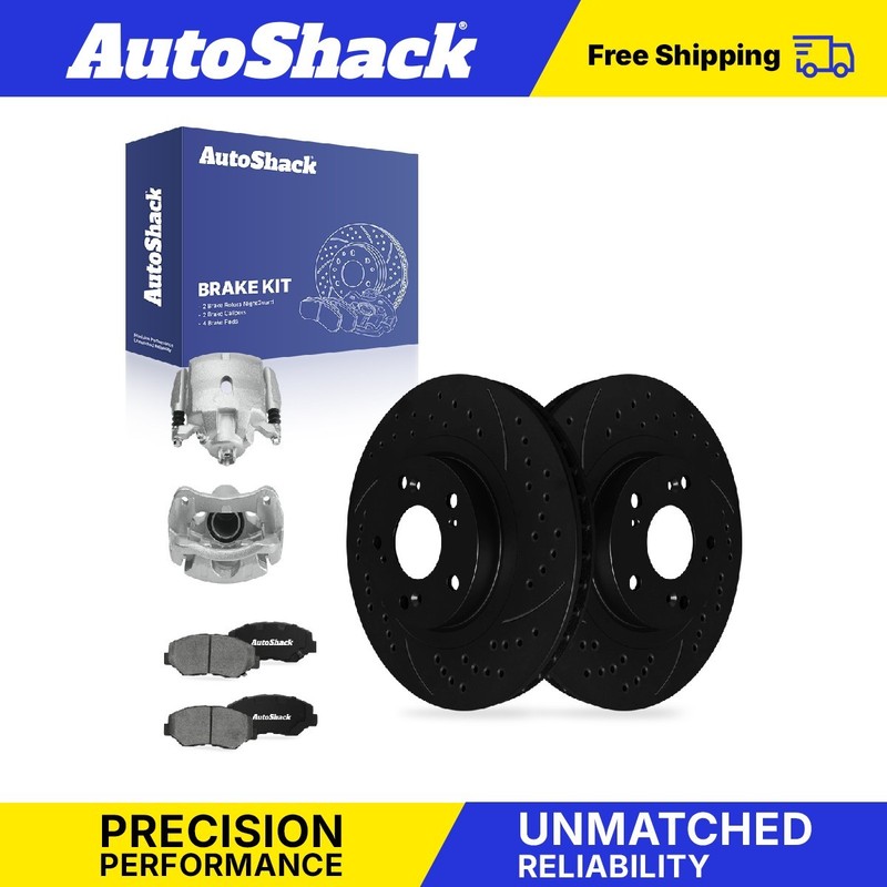 Front Drilled Slotted Brake Rotors Pads Calipers for Honda, Civic 2012-2015