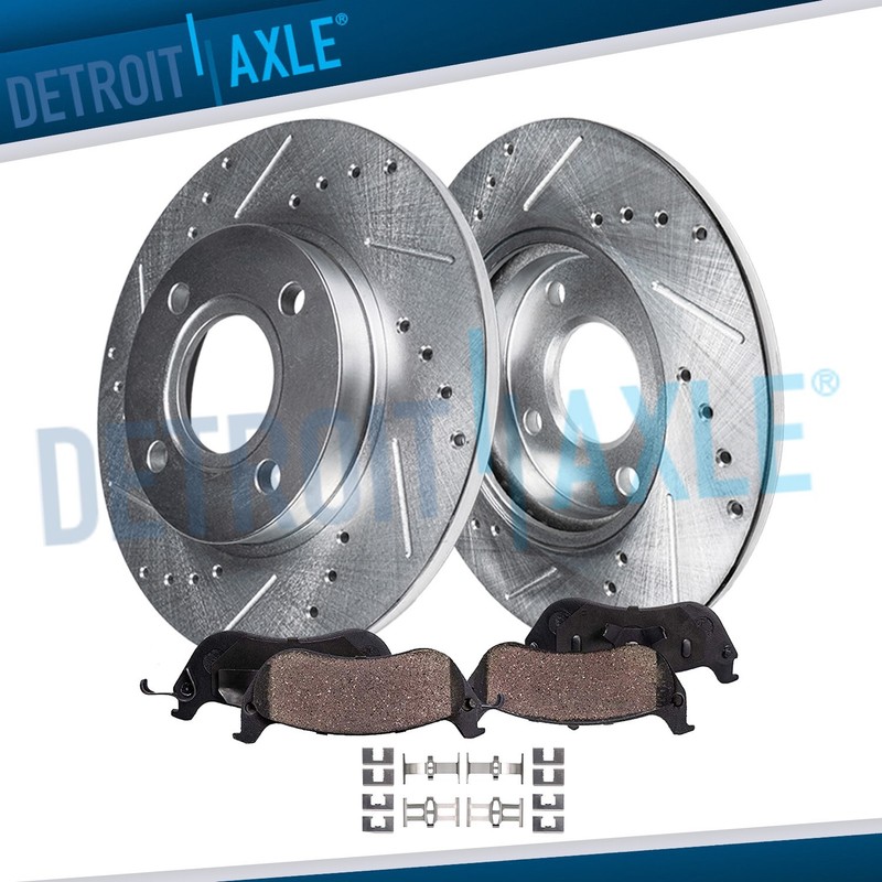 Rear Drilled Brake Rotors and Ceramic Brake Pads for Honda Accord Acura EL 2.3L
