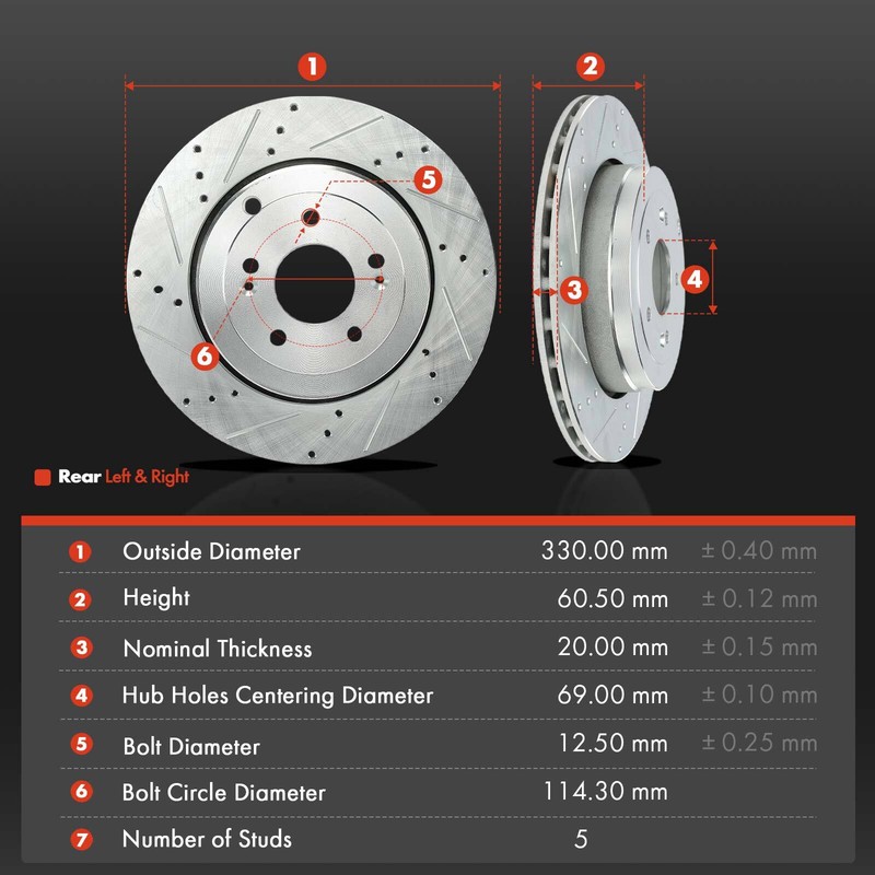 Drilled Brake Rotors & Ceramic Pads for Hyundai Genesis Coupe 10-16 Front & Rear gallery