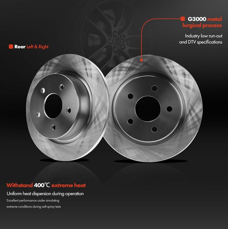 12Pcs Disc Rotors & Ceramic Brake Pads for Ford Escape 13-16 Front & Rear Side gallery