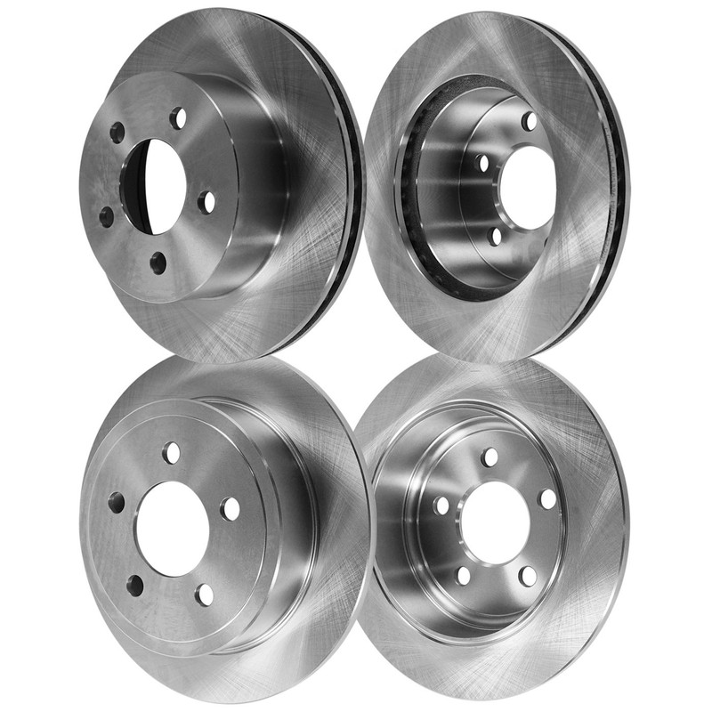 Front & Rear Brake Disc Rotors For Jeep Wrangler 2003 2004 2005 2006