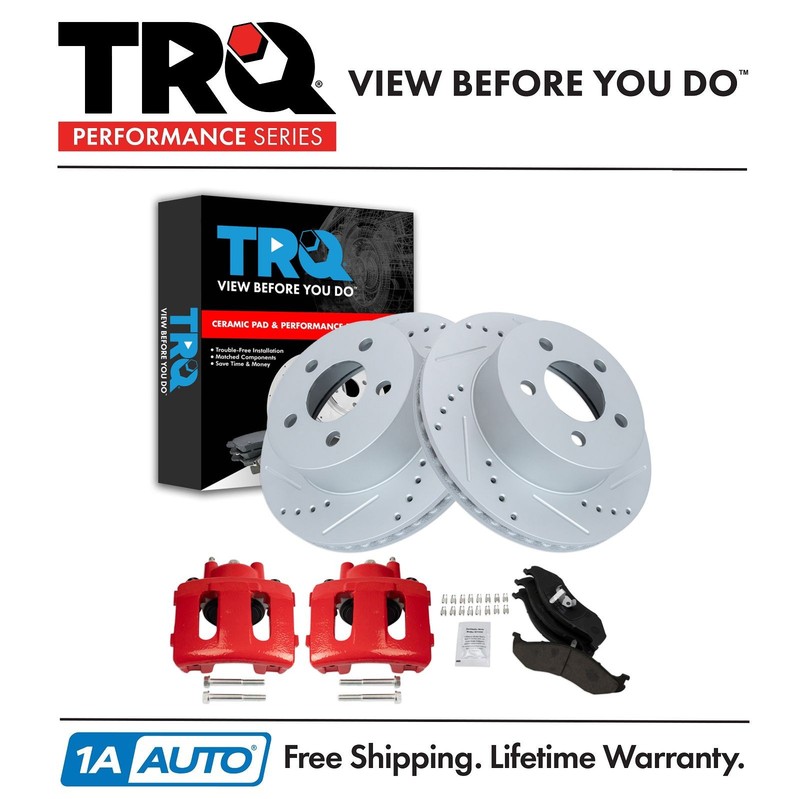 TRQ Performance Front Brake Pad & Rotor Kit Fits 1997-2006 Jeep