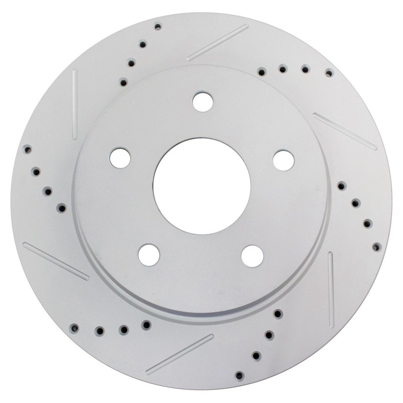 TRQ Performance Drilled Slotted Front Coated Brake Rotor Pair for Chrysler gallery