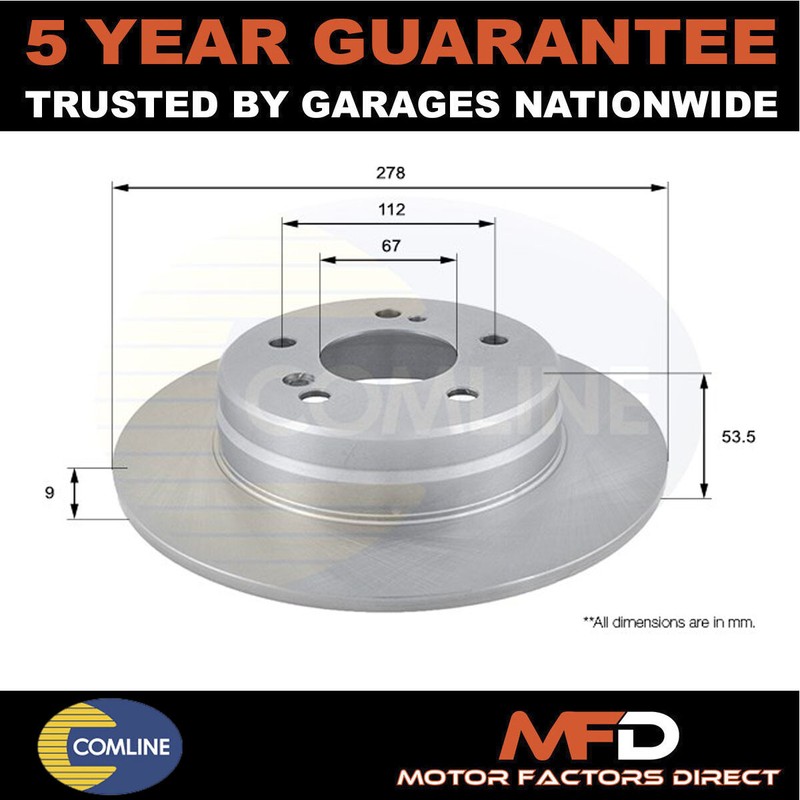 Fits Mercedes C-Class SLK CLK CLC-Class Comline Rear Brake Disc #1