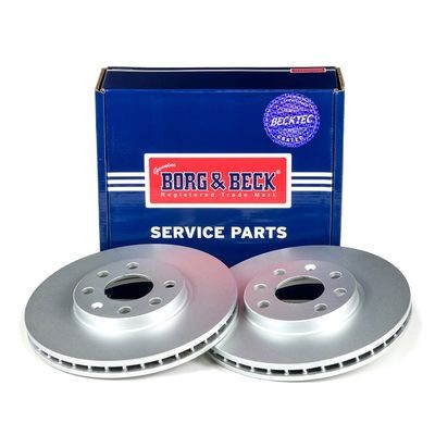 x2 Borg & Beck Front Axle Brake Discs Pair Fits Opel Vauxhall BBD4253 gallery