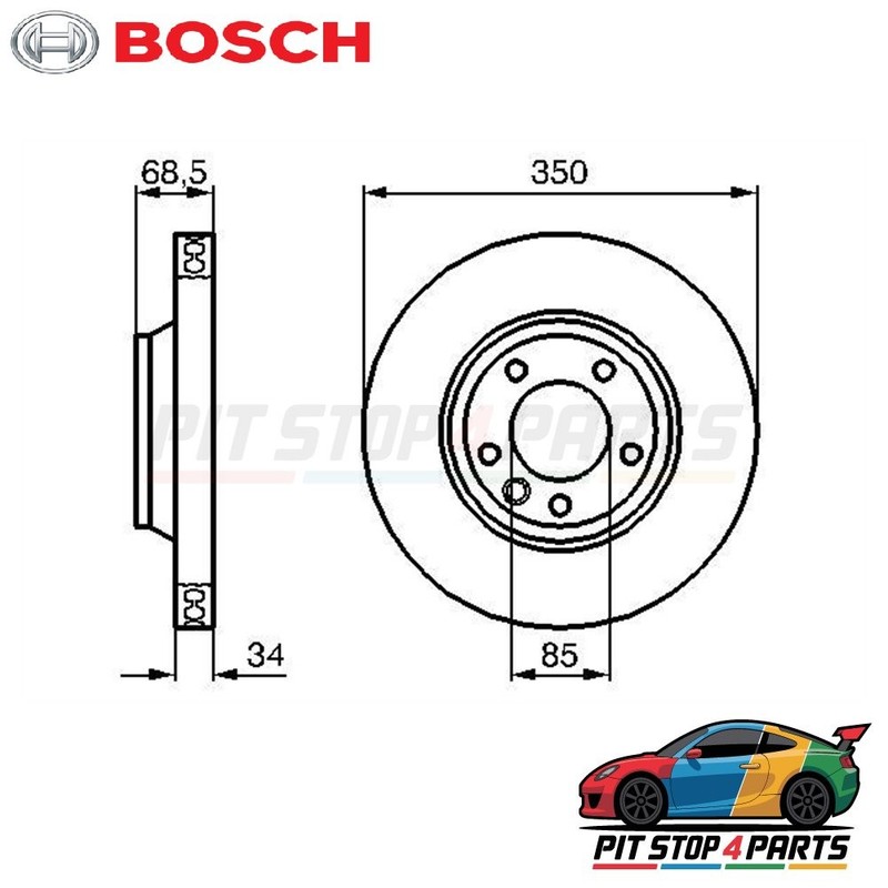 Bosch 0986479249 Brake Disc Single 68 mm Fits Peugeot RCZ 2010-2015 7L861531