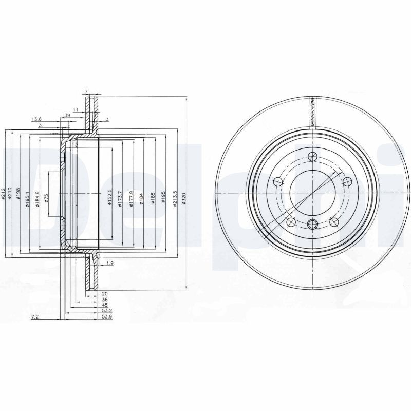 Delphi BG3872 Brake Disc for BMW, Chevrolet