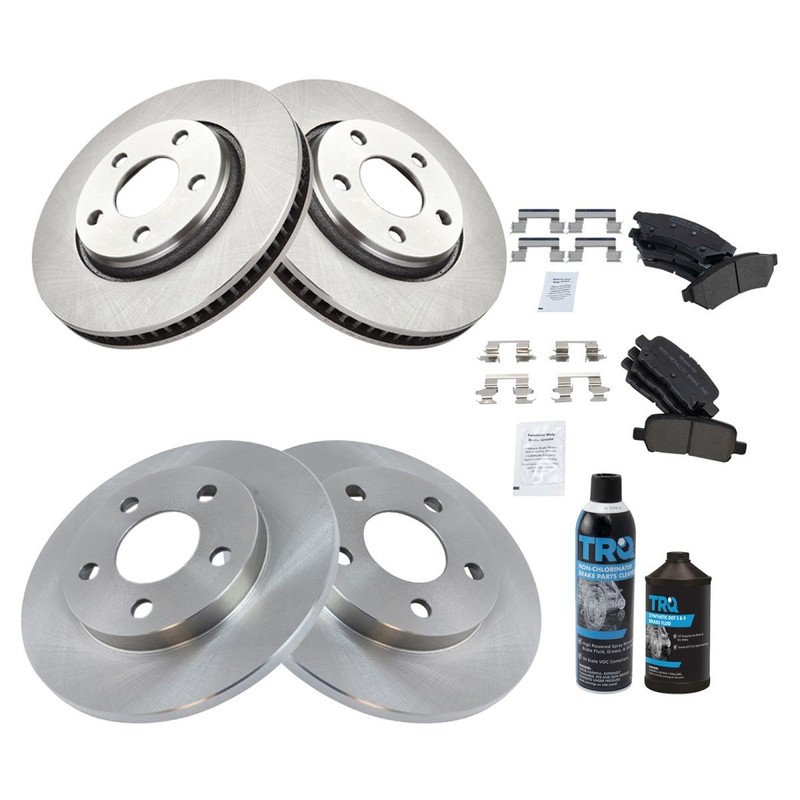 TRQ Front & Rear Metallic Brake Pad & Rotor Kit w/Chemicals for Buick Pontiac gallery