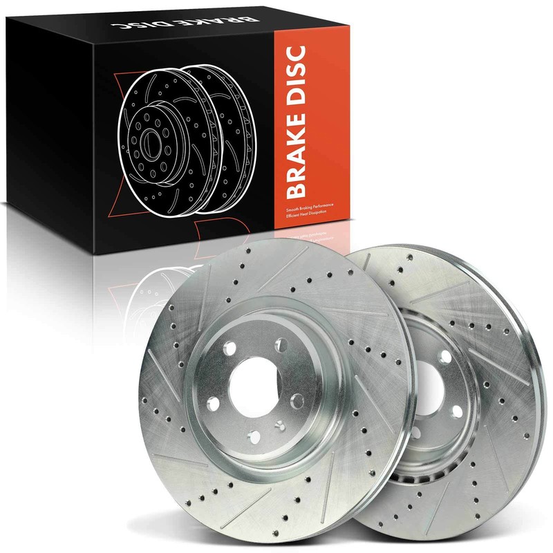 2x Drilled Brake Rotor for Audi A6 Quattro A7 Quattro Q5 S4 Porsche 345mm Front