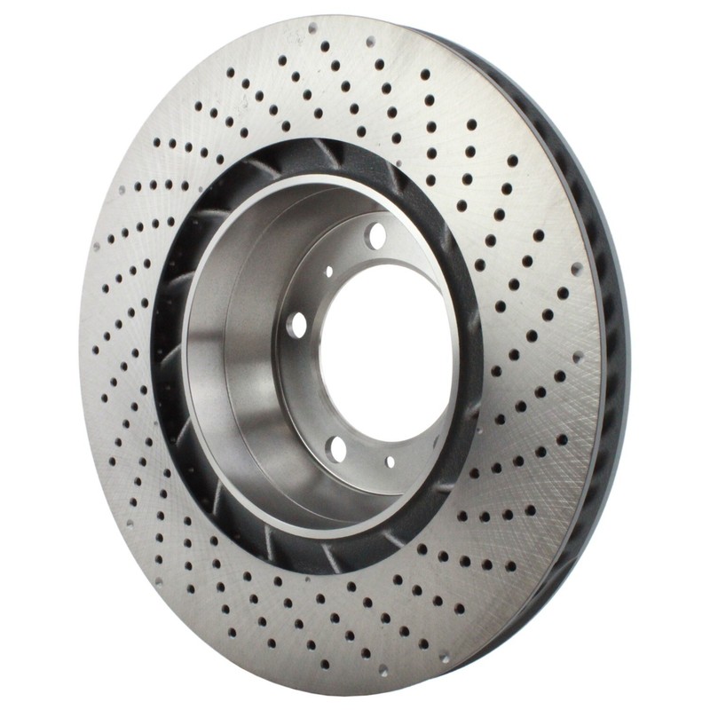 SHW Performance Rear Driver Left Drilled Disc Brake Rotor for 911 Turbo S GT3 RS gallery