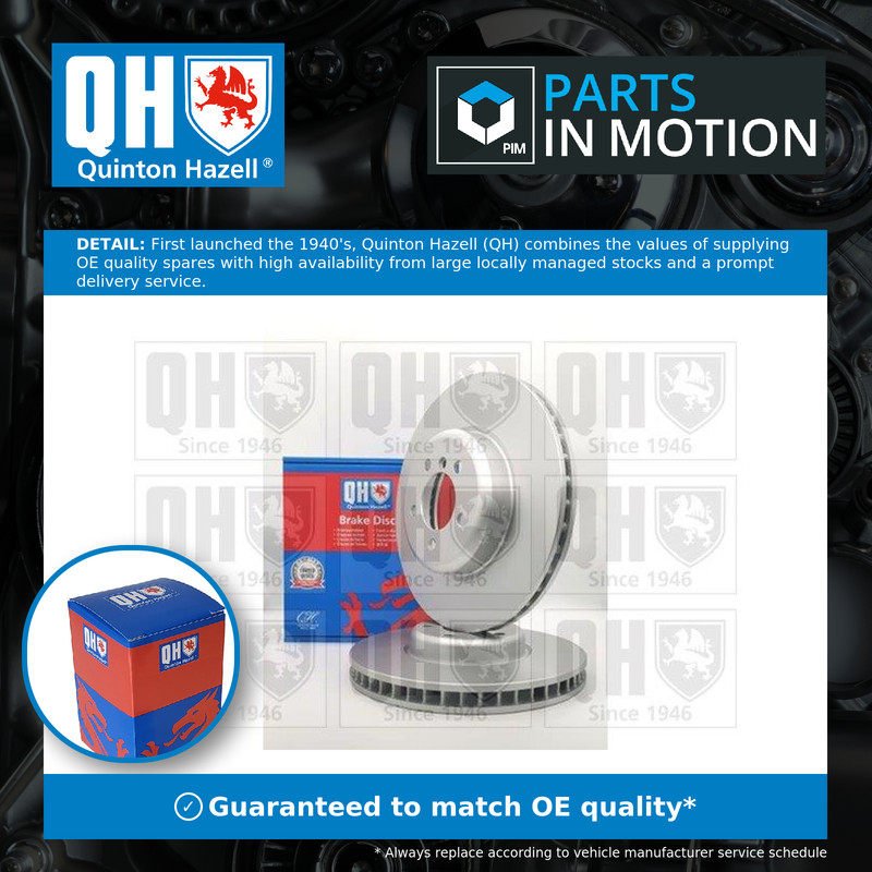 Brake Disc Single Vented Front Left 348mm BDC6221 Quinton Hazell 34116898729 New