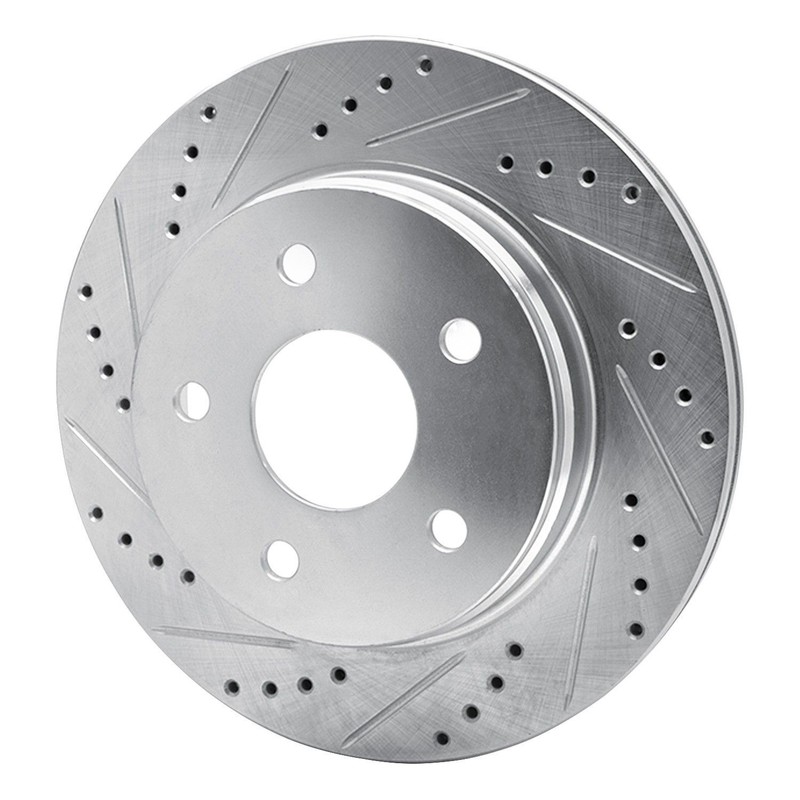 Dynamic Friction 631-40094L DFC Brake Rotor – Drilled and Slotted – Silver