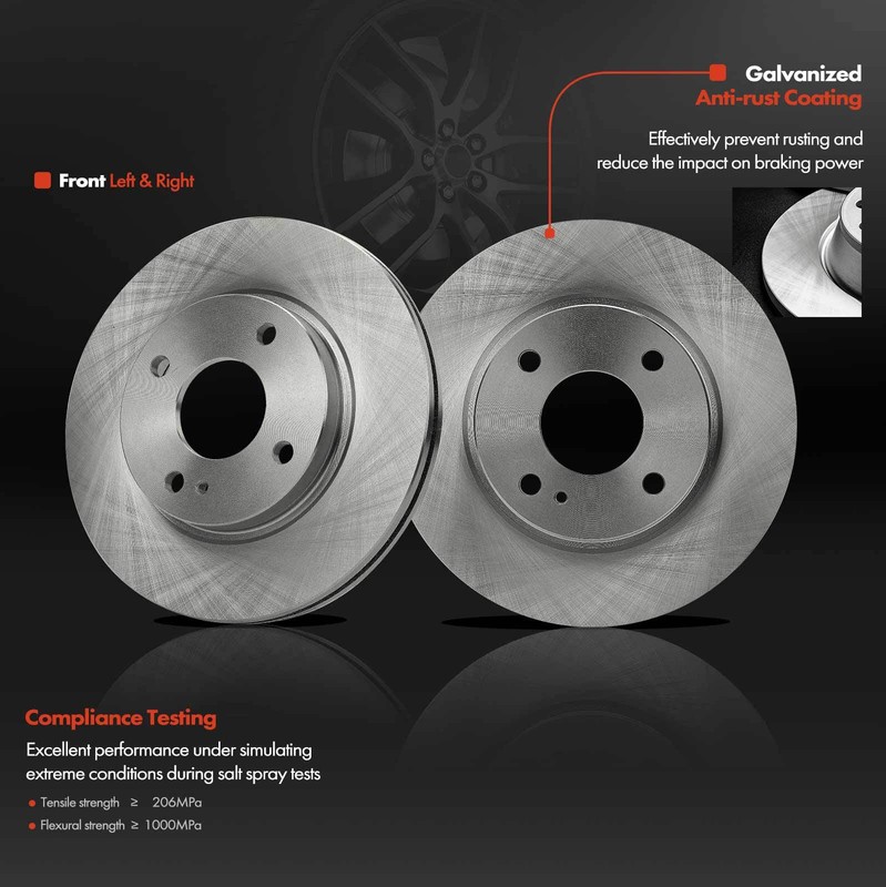 2pcs Front Left & Right Side Disc Brake Rotors for Ford Fiesta 2011-2019 258mm gallery