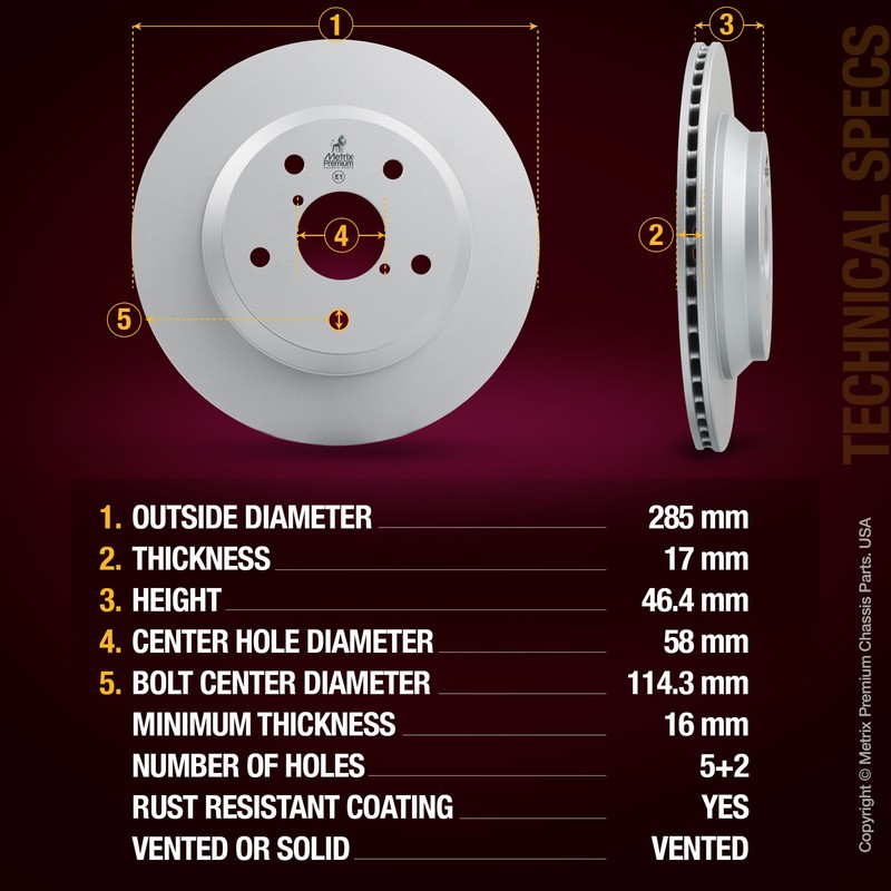 Rear Disc Brake Rotor for 24-25 Subaru Crosstrek 19-24 Forester 24-25 Impreza gallery