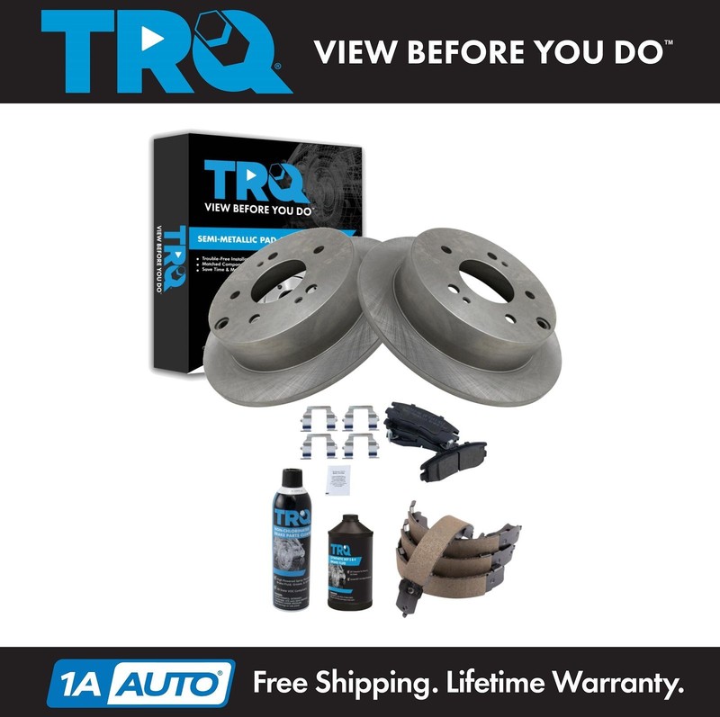 TRQ Rear Brake Pad & Rotor Kit Fits 2004-2012 Mitsubishi