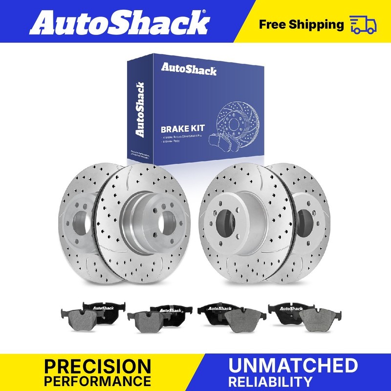 Front Rear Drilled Slotted Brake Rotors Ceramic Pads for BMW 528i xDrive