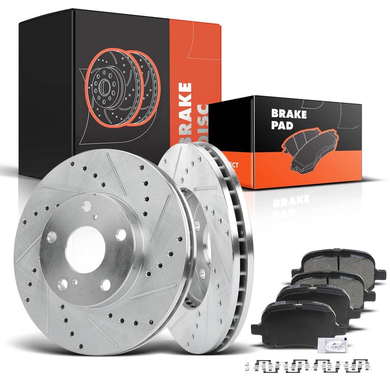 Drilled Rotors & Brake Pads for Toyota Camry 1997-2001 Avalon Lexus ES300 Front