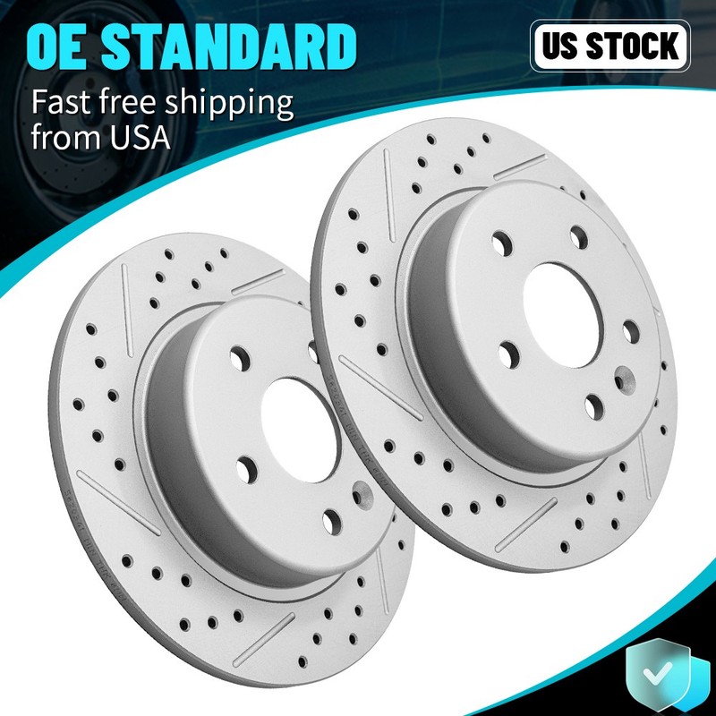 264mm Rear Brake Disc Rotors Set For Chevy Volt 2016-2018 2019 Cruze Bolt EV EUV