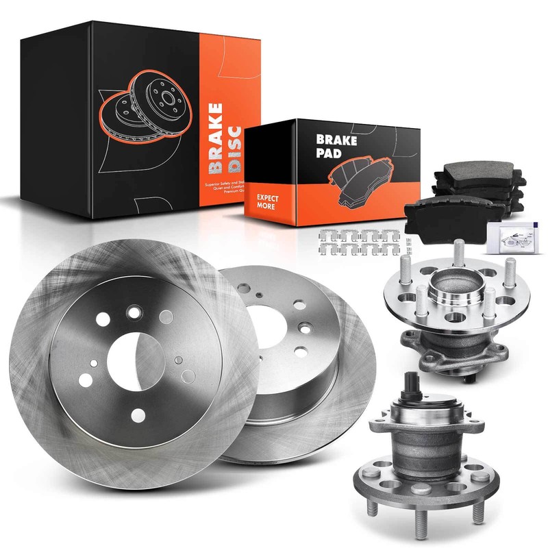 Rear Disc Brake Rotors & Pads + Calipers for Toyota Avalon 2013-2018 Camry 12-17