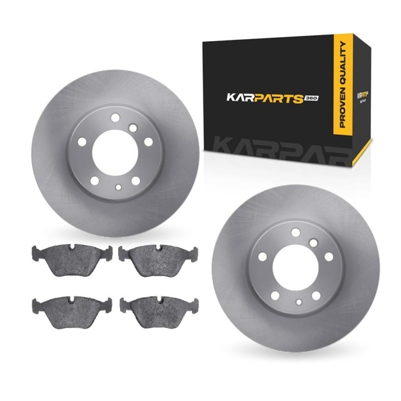 For BMW 750iL 1990-1994 Brake Rotor Set Front | Plain Rotor | Cast Iron | Vented