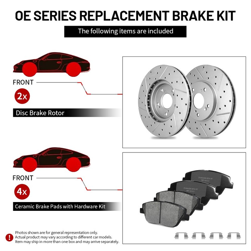 Front Rear Drilled Rotors Pads For Ram 1500/2500/3500 Dodge Ram 2500/Ram 3500 gallery