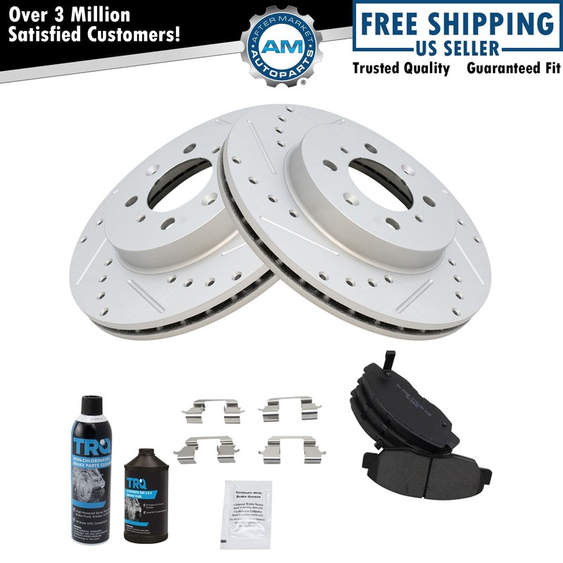 Rotor & Brake Pad Semi-Metallic Performance Front Kit w/Chemicals