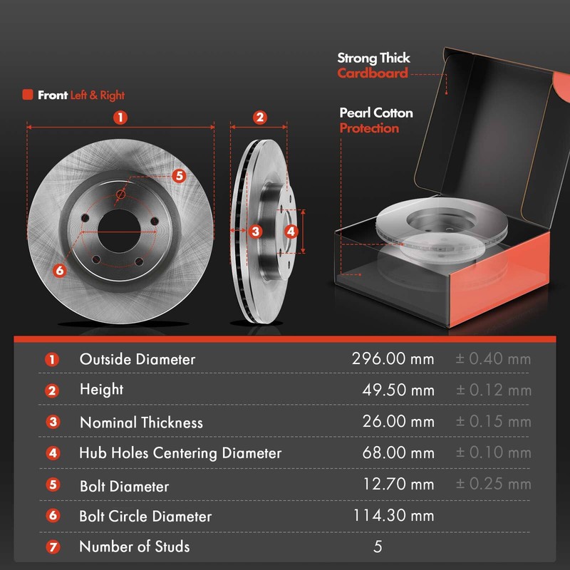 Disc Rotor & Ceramic Pads & Wheel Hub Bearing for Nissan Altima 2007-2012 Front gallery