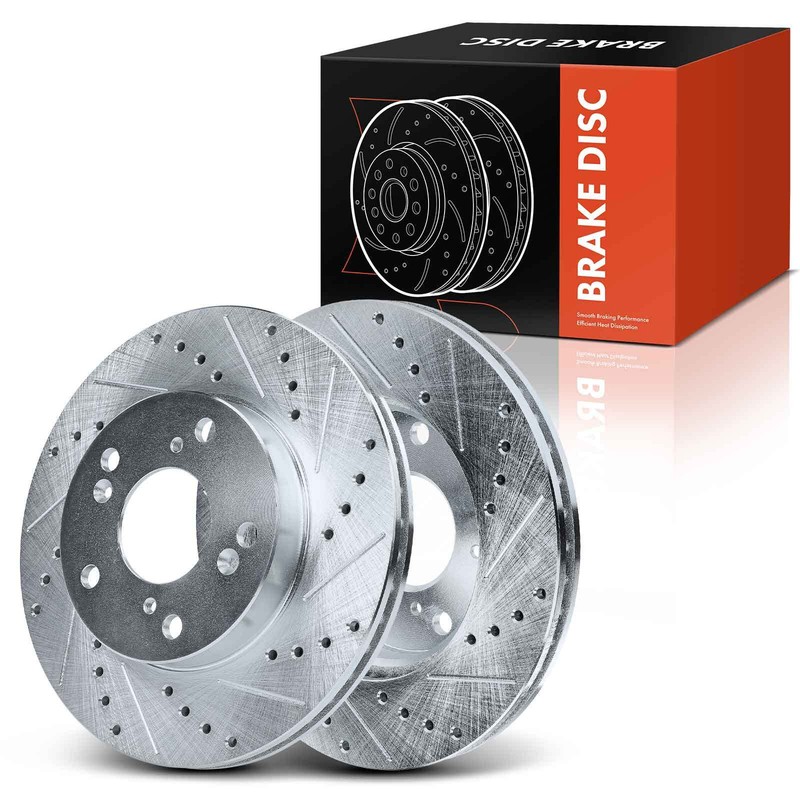 Front Drilled & Slotted Brake Rotors for Honda Civic 2012-2015 Acura ILX 13-15