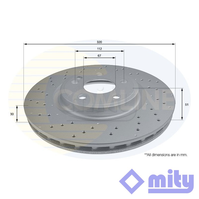Fits Mercedes GLA CLA A-Class 2.0 2.1 CDi D Brake Disc Front Mity
