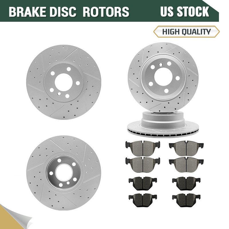 Front Rear Disc Rotors Ceramic Pad for 2011 2012 2013 2014 2015 – 2018 BMW X5 X6