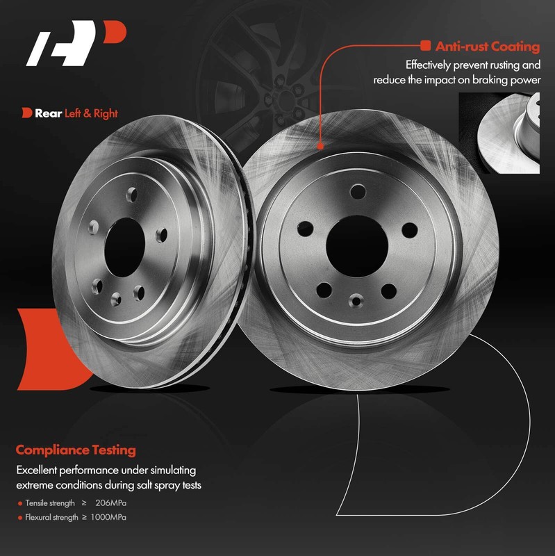 A-Premium Rear Disc Brake Rotors for Chevy Camaro 10-15 Cadillac CTS 2008-2019 gallery