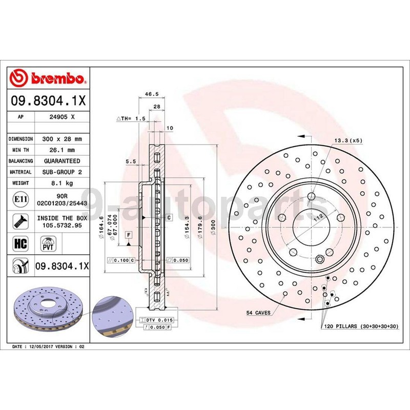 For 2004-2008 Chrysler Crossfire Brembo OE Front Rear Brake Rotors Brake Pads gallery