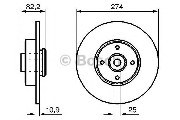 Bosch Brake Disc Single Rear 274mm 52.3mm Solid 11mm ABS Sensor Ring 0986479270