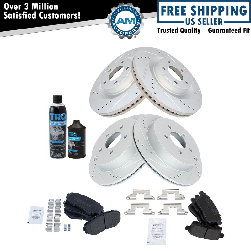 Front and Rear Brake Pad & Rotor Kit Fits 07-10 Ford Lincoln