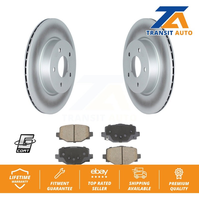 [Rear] Coated Disc Brake Rotors And Ceramic Pads Kit For INFINITI QX50 QX55