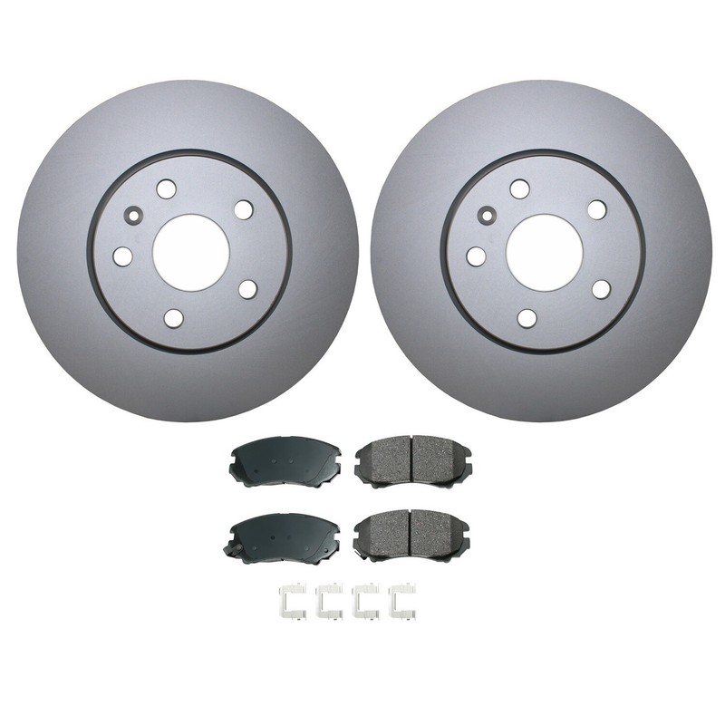 Front Brake Kit 321mm Disc Rotors & Akebono Ceramic Pads For Buick Chevrolet GMC gallery