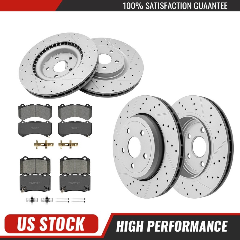 Front & Rear Brake Rotors Pads Kit for 2018-20 Dodge Durango Jeep Grand Cherokee