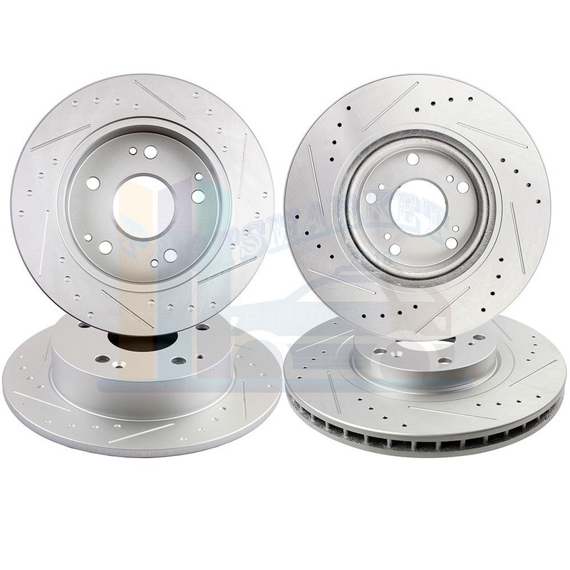 2X Front and 2X Rear Discs Brake Rotors For 2002 2003-2006 Acura RSX Drill Slot