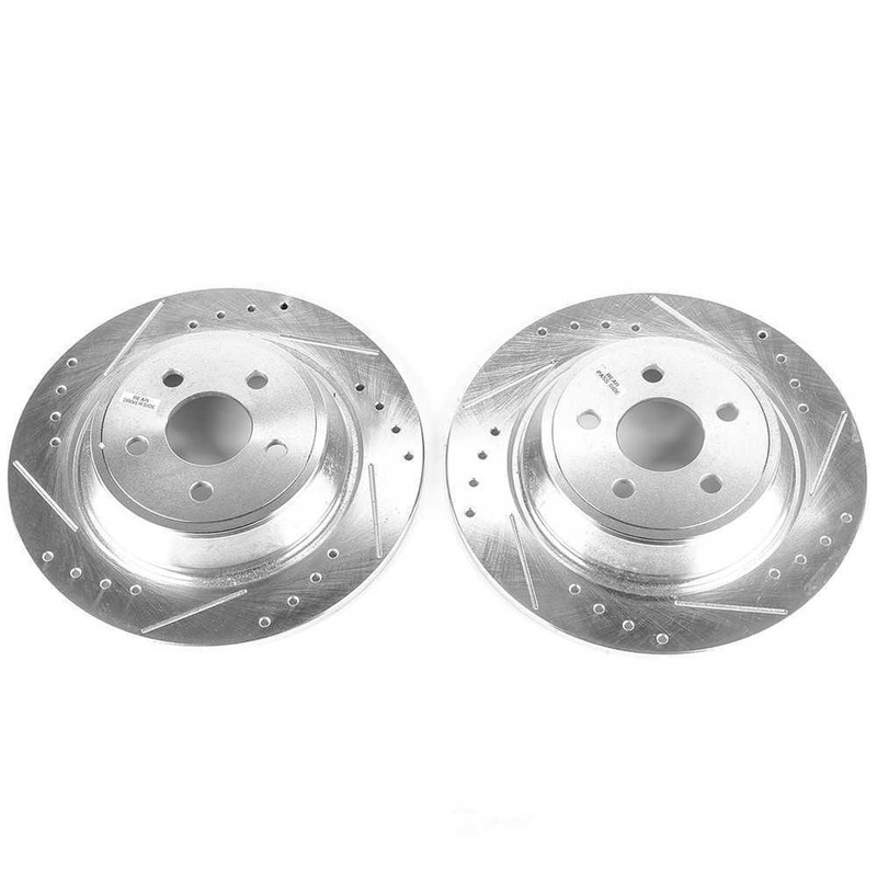 Disc Brake Rotor Set-Rear Drilled, Slotted and Zinc Plated Brake Rotor Pair